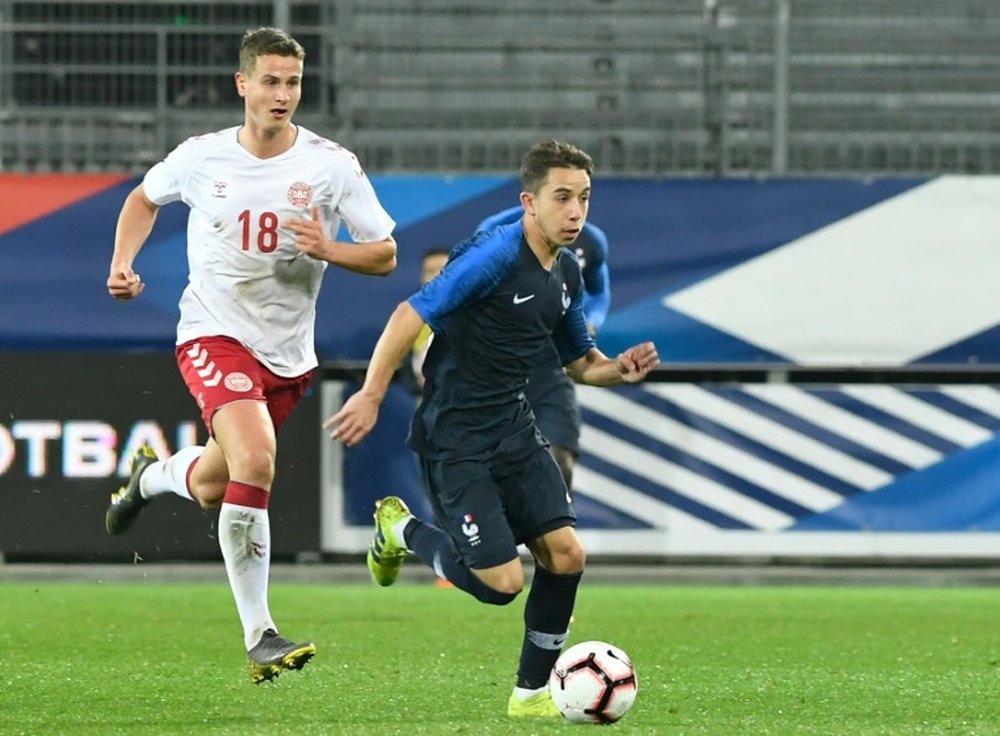 Oliver Abildgaard buteur lors de la victoire 1-0 sur la France. AFP