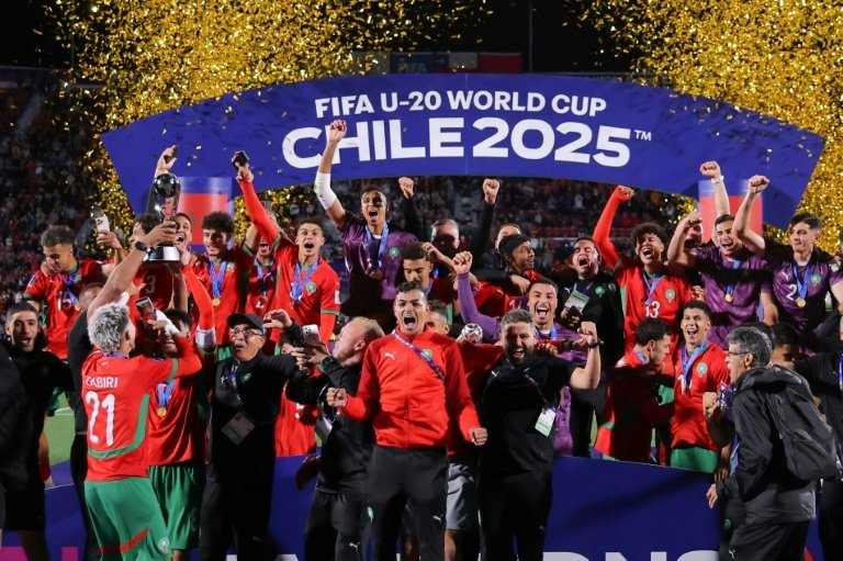 A seleção de Marrocos garantiu seu primeiro título no Mundial Sub-20 com uma vitória por 2 a 0 sobre a Argentina, em jogo disputado em Santiago, Chile.