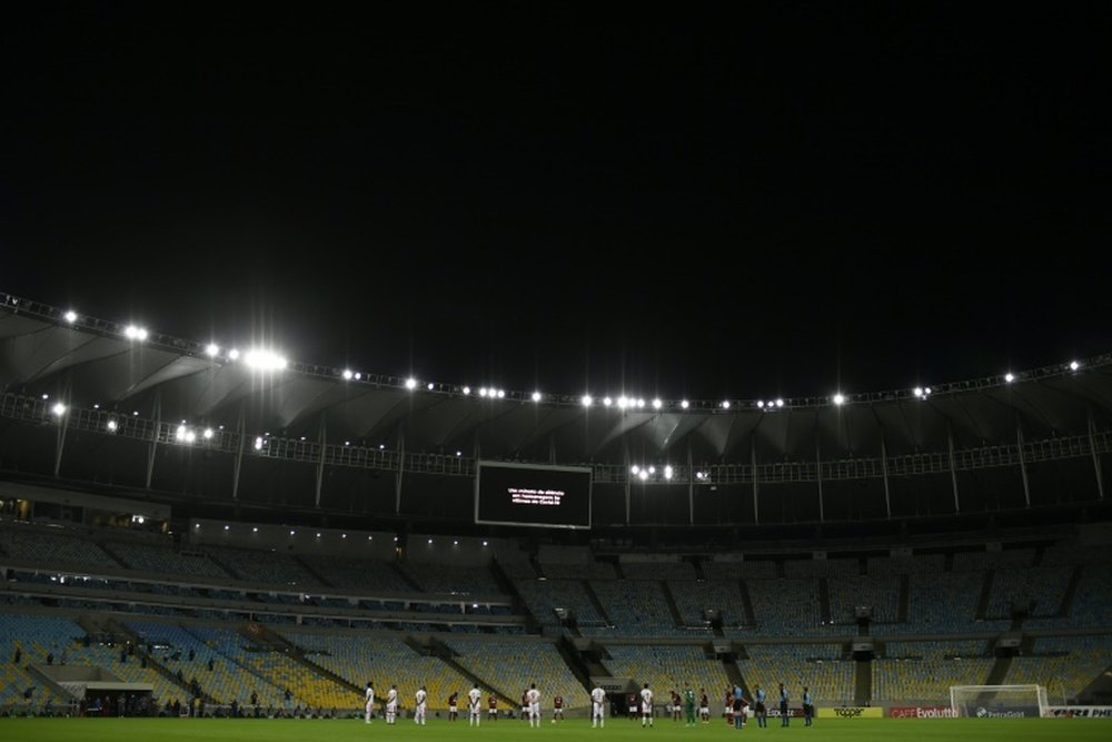 Les joueurs de Flamengo et de Bangu sentraînent avant un match. AFP