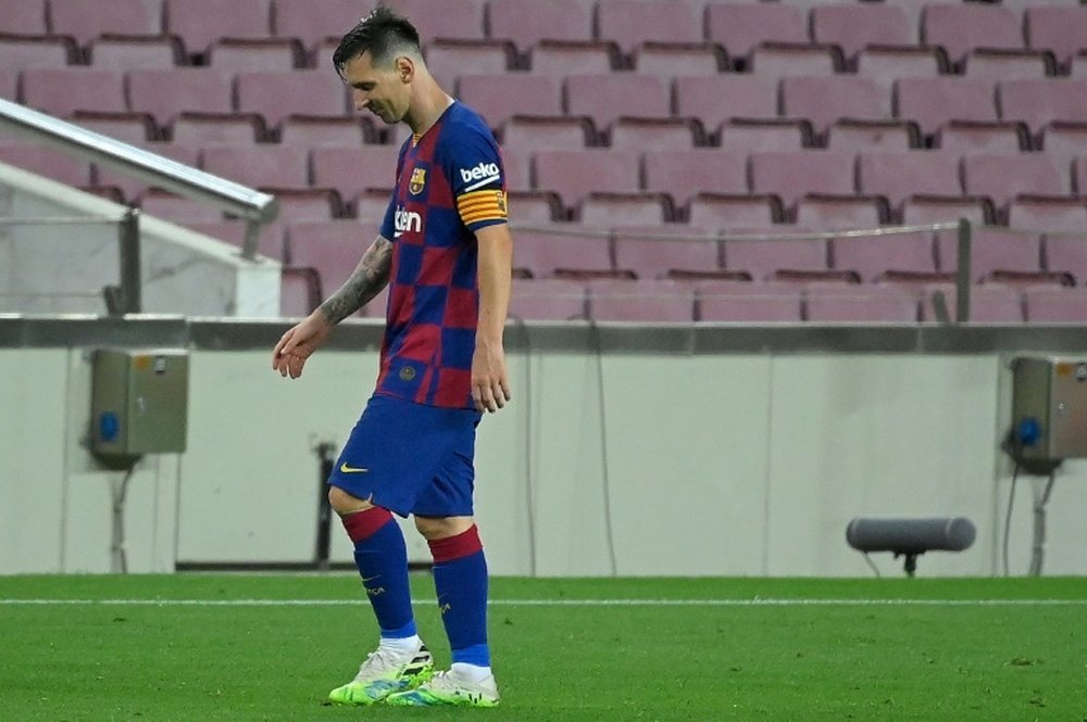 Le malaise Messi, symbole des doutes du Barça. AFP