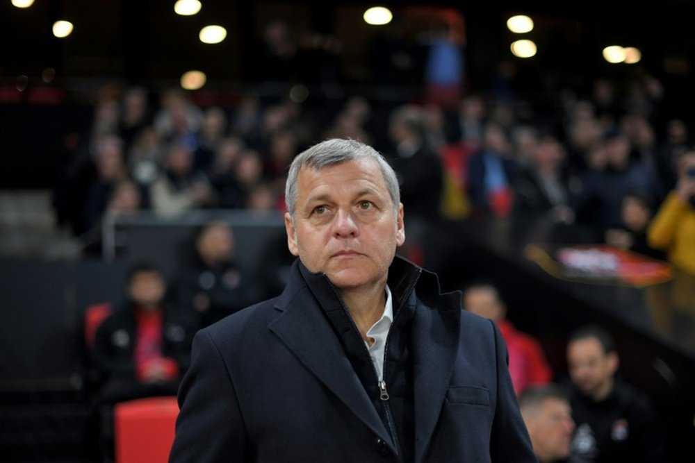 L'entraîneur de Lyon, Bruno Genesio. AFP