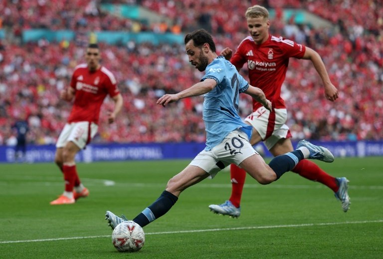 Bernardo Silva à Londres lors du match face à Nottingham. AFP