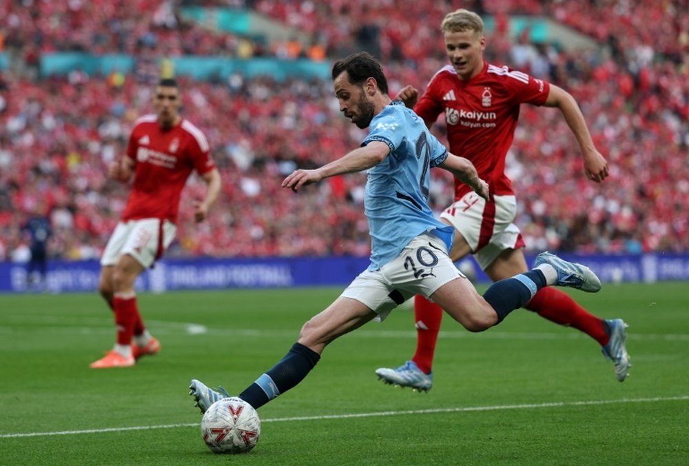 Bernardo Silva à Londres lors du match face à Nottingham. AFP