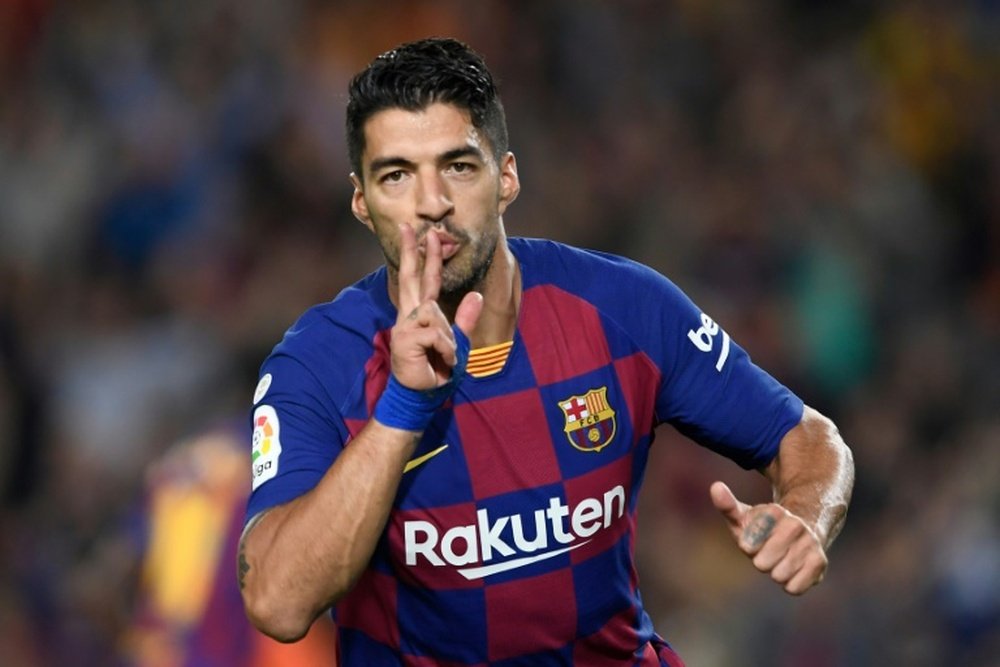 Luis Suarez buteur lors du match à domicile face à Séville. AFP