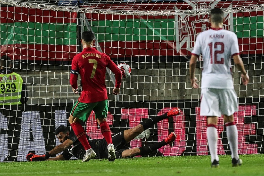 Ronaldo buteur et recordman européen de sélections. AFP