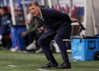 Hervé Renard, sélectionneur de l'équipe de France, après le match mardi nul (0-0) contre la Norvège lors de la 4e journée de la Ligue des nations féminine à Reims.