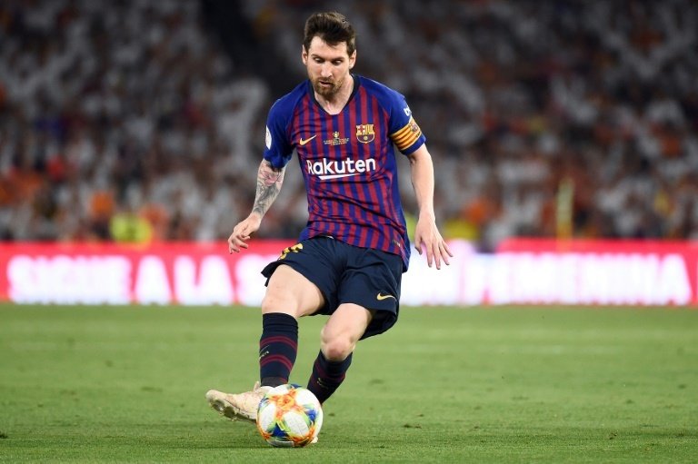 Lionel Messi lors du match face à Valence en finale de Coupe du Roi. AFP
