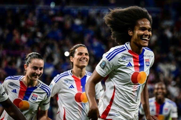Wendie Renard, autrice du 3e but de Lyon face au PSG, en finale de la Première ligue. AFP