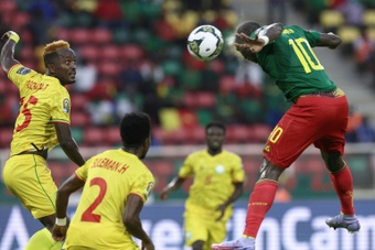 Vincent Aboubakar inscrit le deuxième but du Cameroun contre l'Éthiopie. AFP