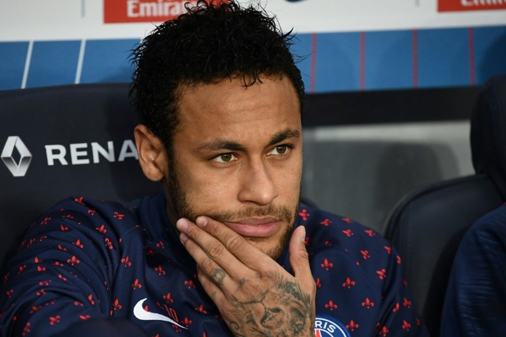 La star du PSG Neymar lors du match contre Monaco. AFP