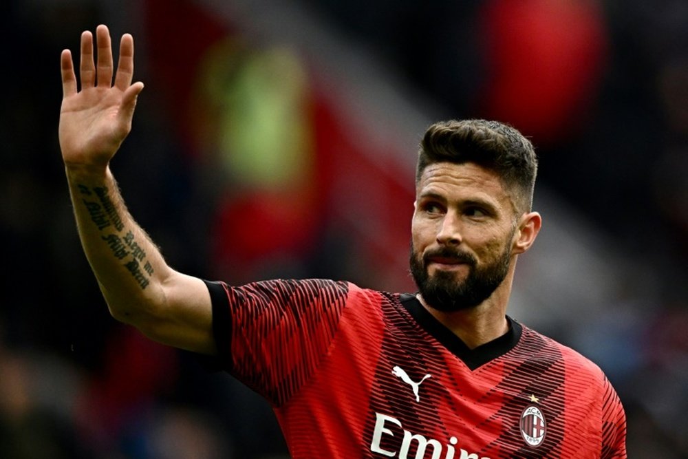 Olivier Giroud officialise son départ de l'AC Milan. AFP