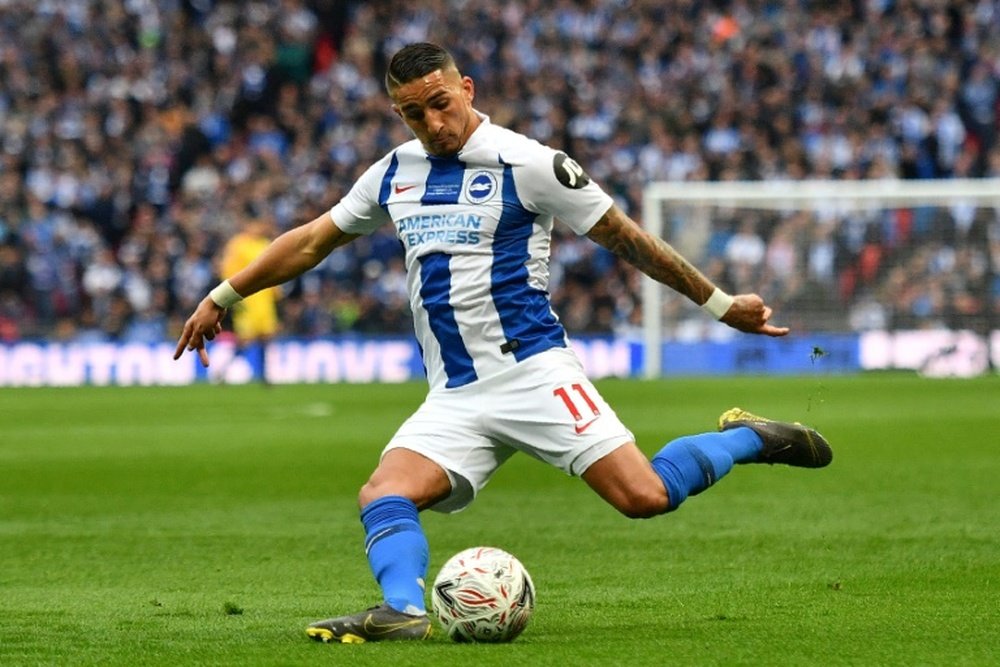 Anthony Knockaert lors du match face à Manchester City à Wembley. AFP