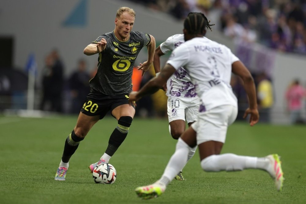 Mitchel Bakker buteur pour Lille à Toulouse. AFP