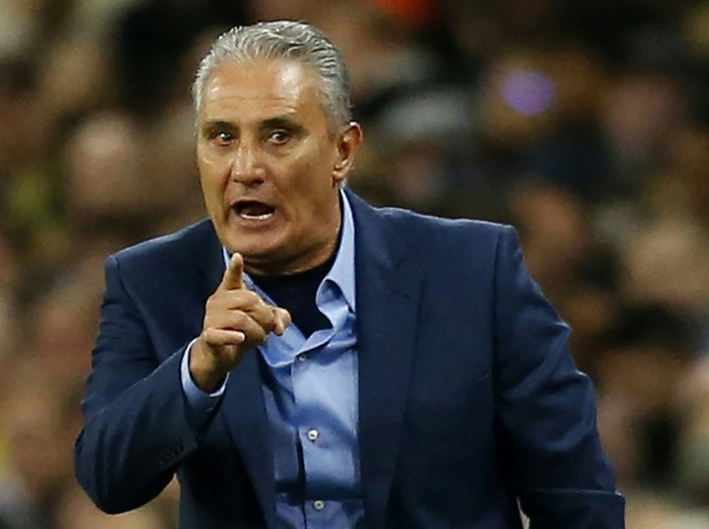 Le sélectionneur brésilien Tite lors d'un amical face à l'Angleterre. AFP