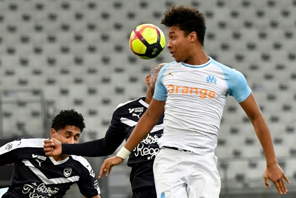 Le défenseur de l'OM Boubacar Kamara lors du match contre Bordeaux. AFP