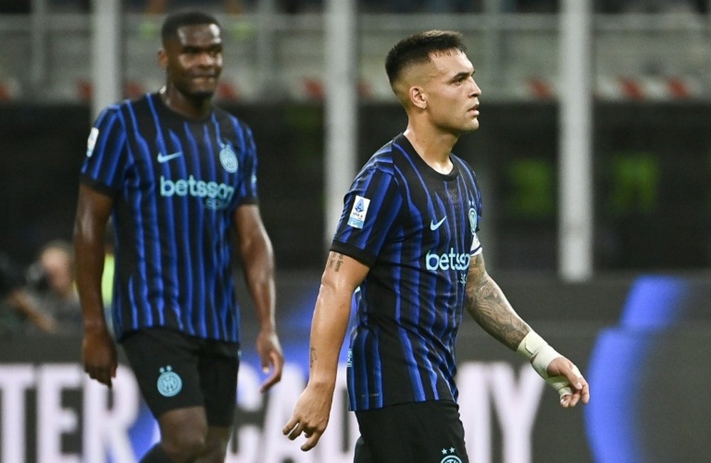 Le capitaine de l'Inter Milan Lautaro Martinez après la défaite de son équipe. AFP
