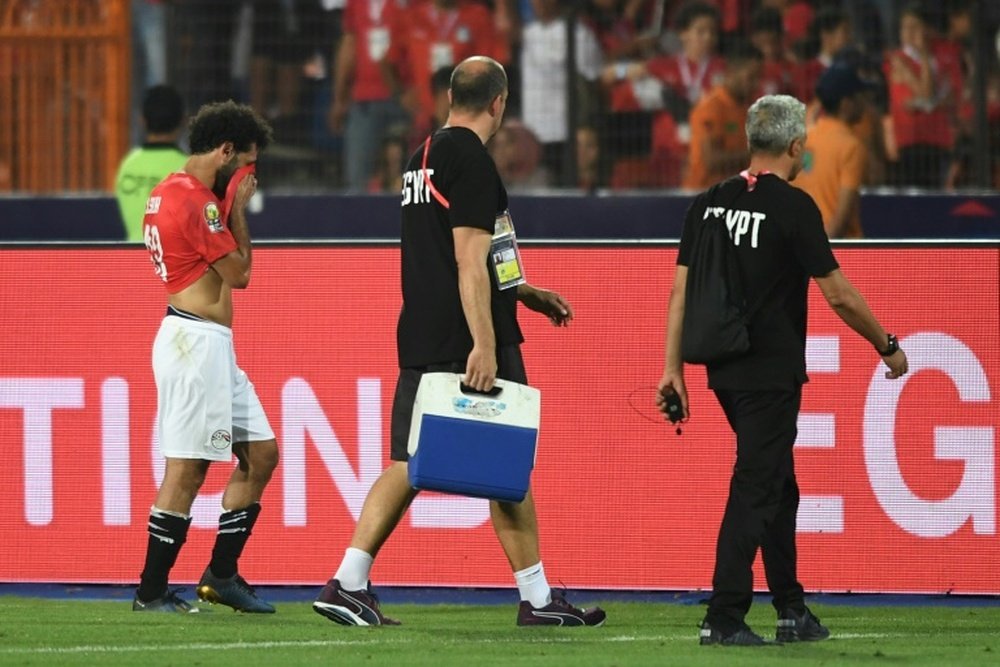 Mohamed Salah et l'Egypte quittent la CAN éliminés dès les 8e de finale. AFP