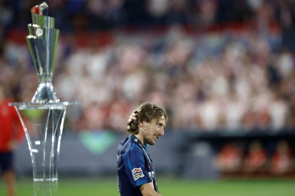 Luka Modric après la défaite de la Croatie en finale de la Ligue des nations. AFP