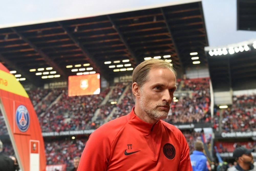 Thomas Tuchel à Rennes en clôture de la 2e journée de Ligue 1. AFP