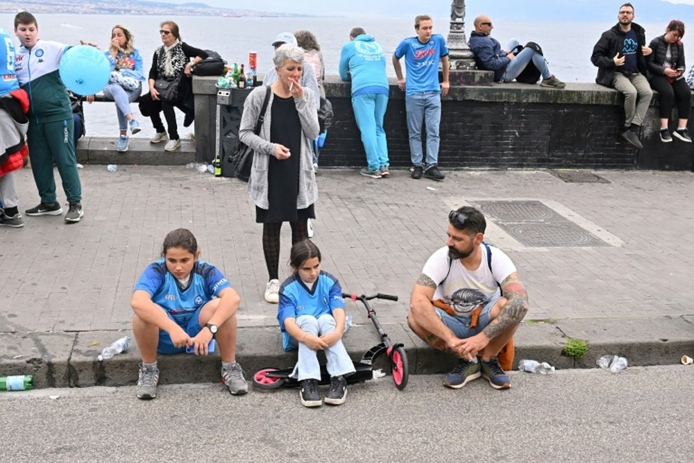 À Naples, la fête retardée pour un probable troisième scudetto. AFP