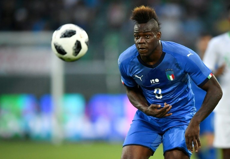Mario Balotelli lors du match amical face à l'Arabie Saoudite. AFP