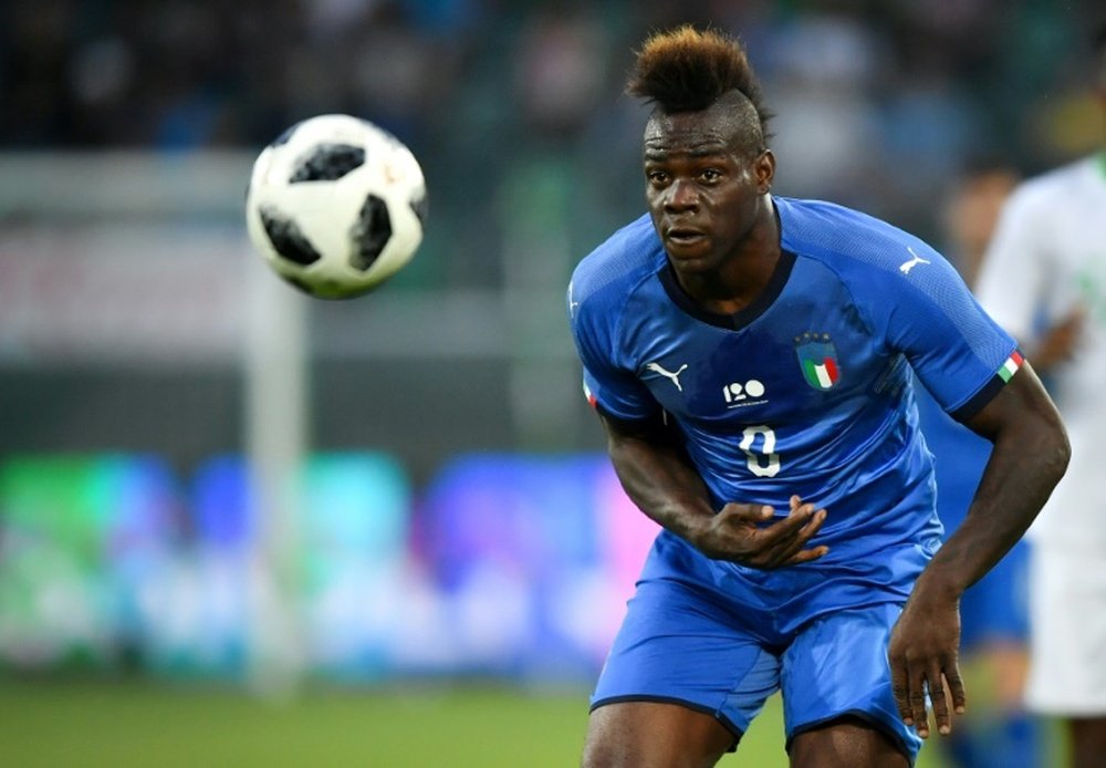 Mario Balotelli lors du match amical face à l'Arabie Saoudite. AFP