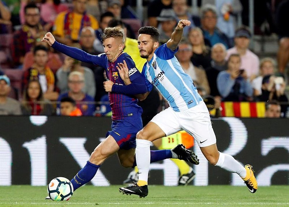 El lateral del Málaga cayó lesionado ante el Real Madrid el pasado sábado. EFE