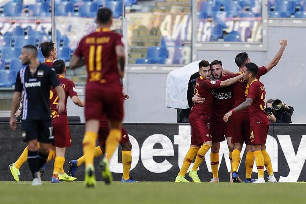 La Roma goleó a la Sampdoria. EFE