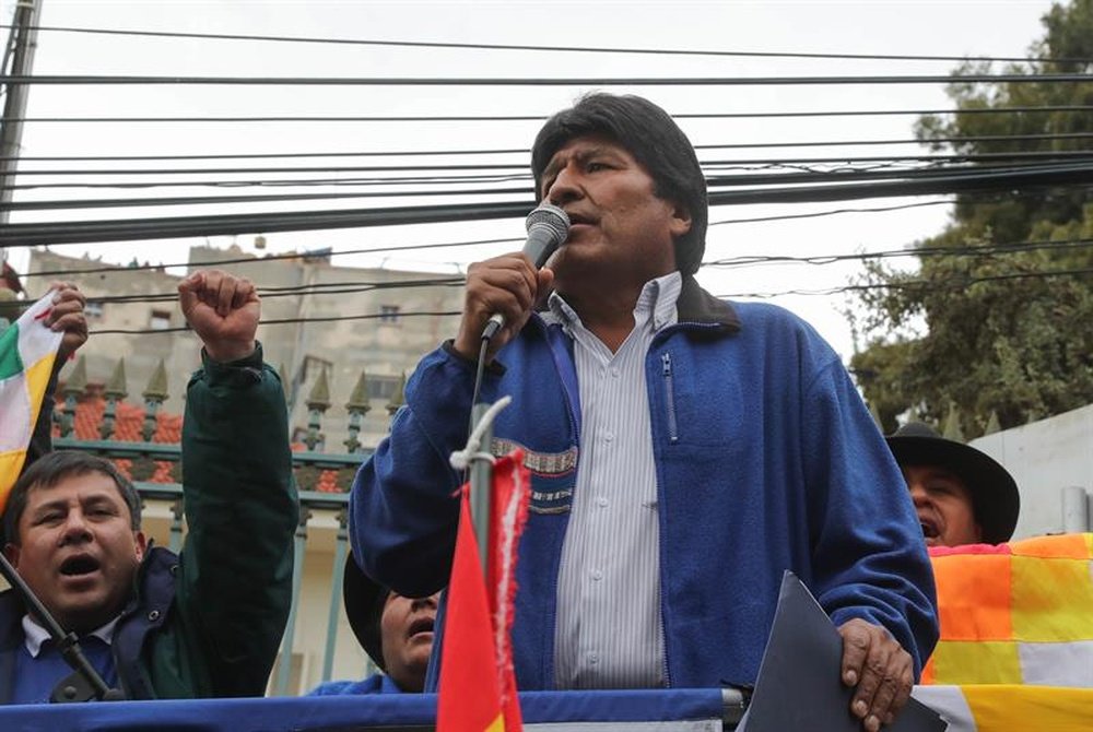 El presidente de Bolivia se acordó de Maradona. EFE