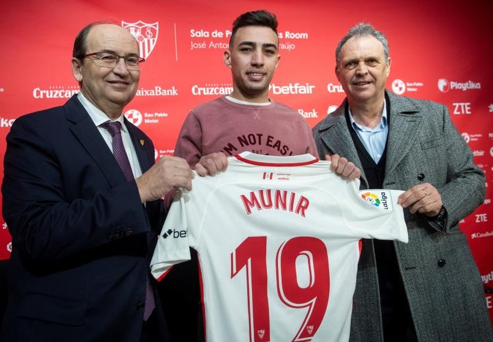 Munir fue presentado con el Sevilla. EFE