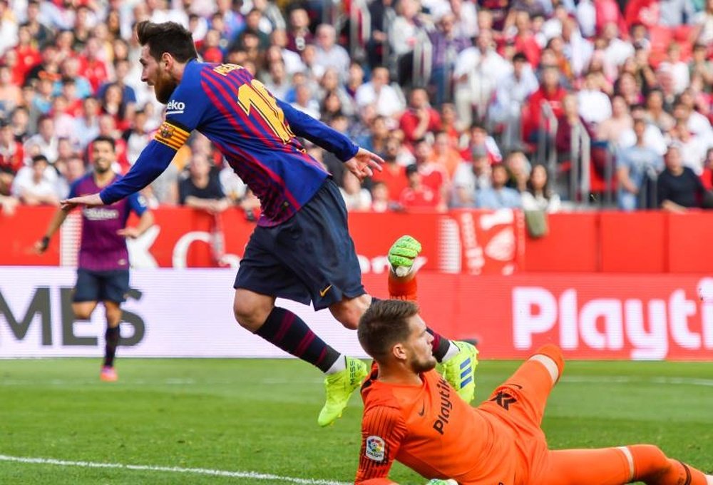 Messi fue el protagonista absoluto del duelo. EFE
