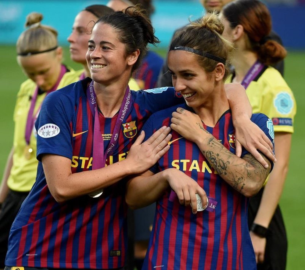 Las jugadoras del Barça, orgullosas pese a la derrota. EFE/EPA