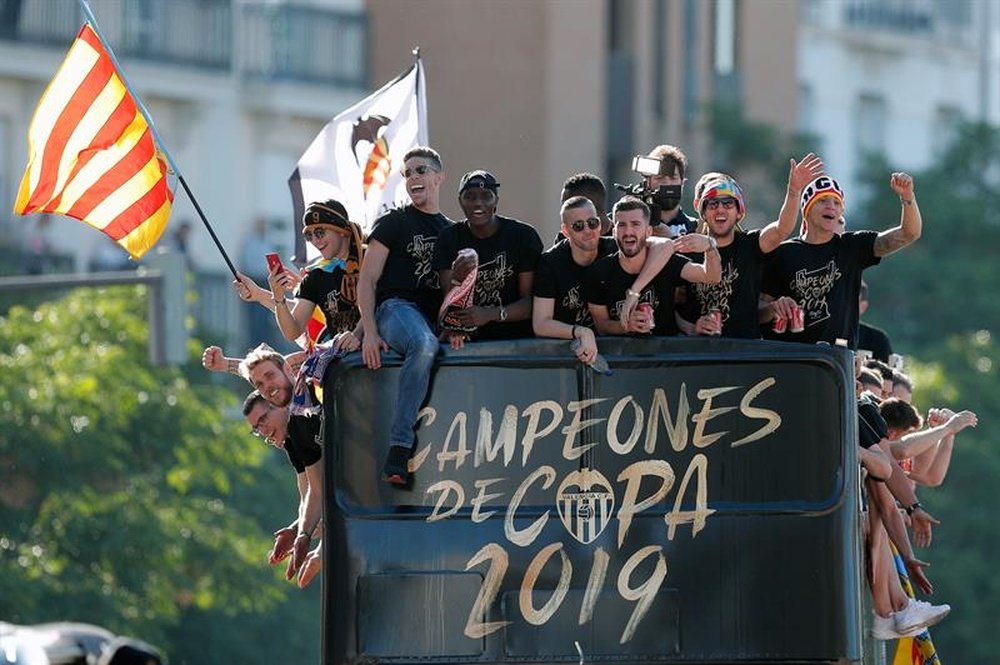 El Valencia conmemora sus Copas de junio. EFE/Archivo