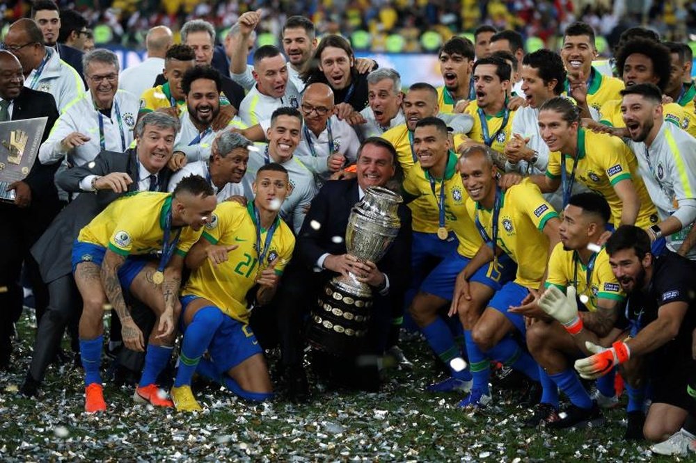 Bolsonaro, presente en la celebración de la Copa América. EFE/FernandoMaia