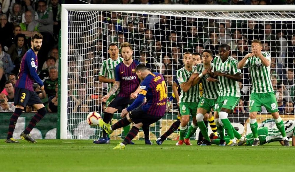 LaLiga presume del gol de Messi al Betis. EFE