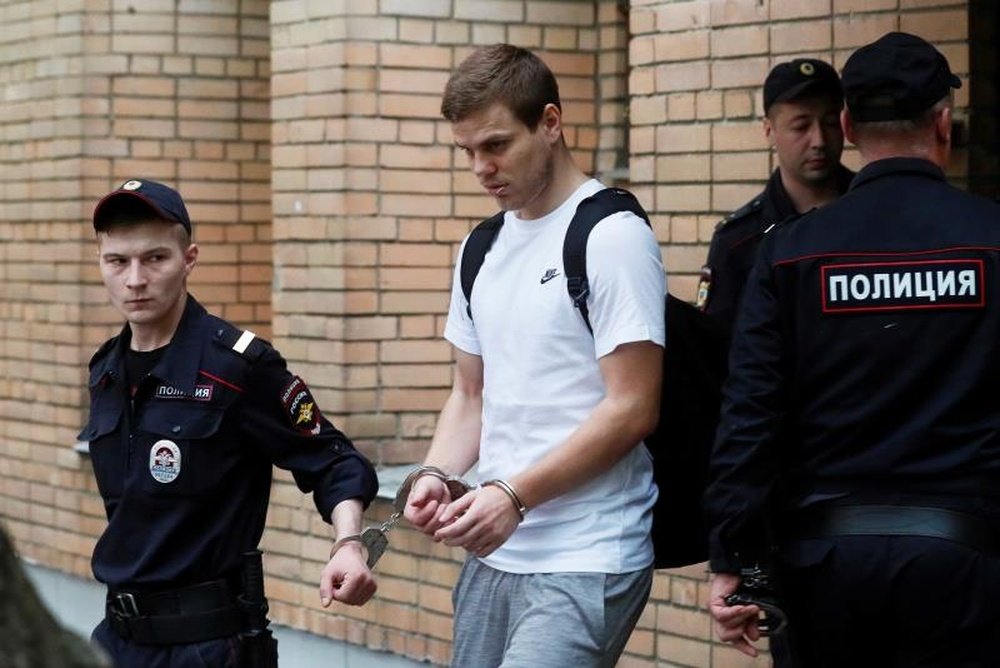 Alexandr Kokorin (c) lleva en prisión desde mayo. EFE/Archivo