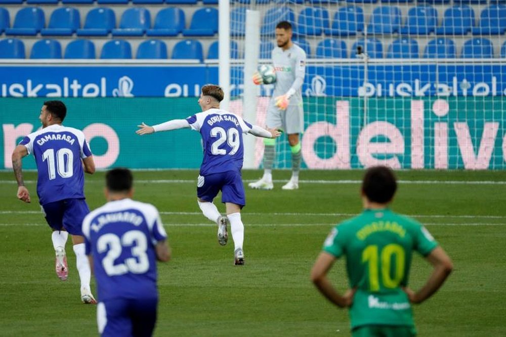 Borja Sainz debutó abriendo el marcador ante la Real. EFE