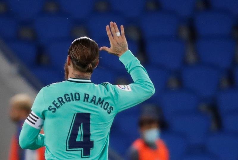 Ramos, lesionado ante la Real Sociedad. EFE