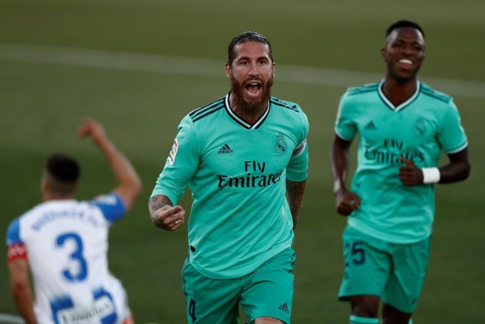 Ramos marcó ante el Leganés y llegó a una cifra histórica. EFE