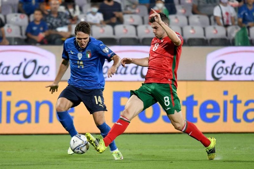 Italia y Bulgaria empataron a uno. EFE/Claudio Giovannini