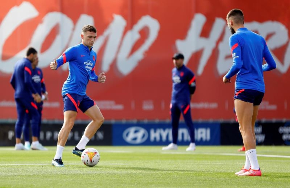 El Atlético trabaja de cara al choque contra el Alavés. EFE
