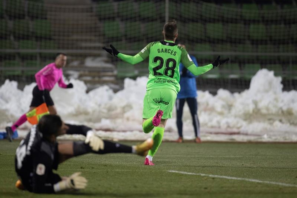Borja Garcés pidió perdón a la afición del Leganés. EFE