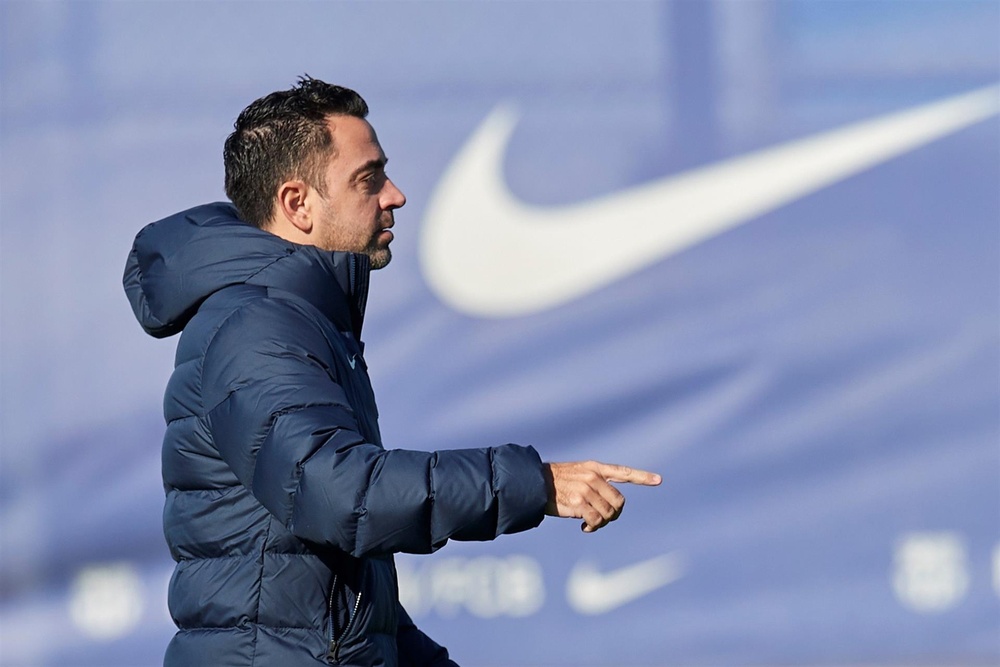 Xavi habló en rueda de prensa. EFE