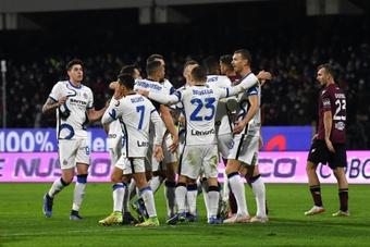 El Inter venció 0-5 a la Salernitana. EFE