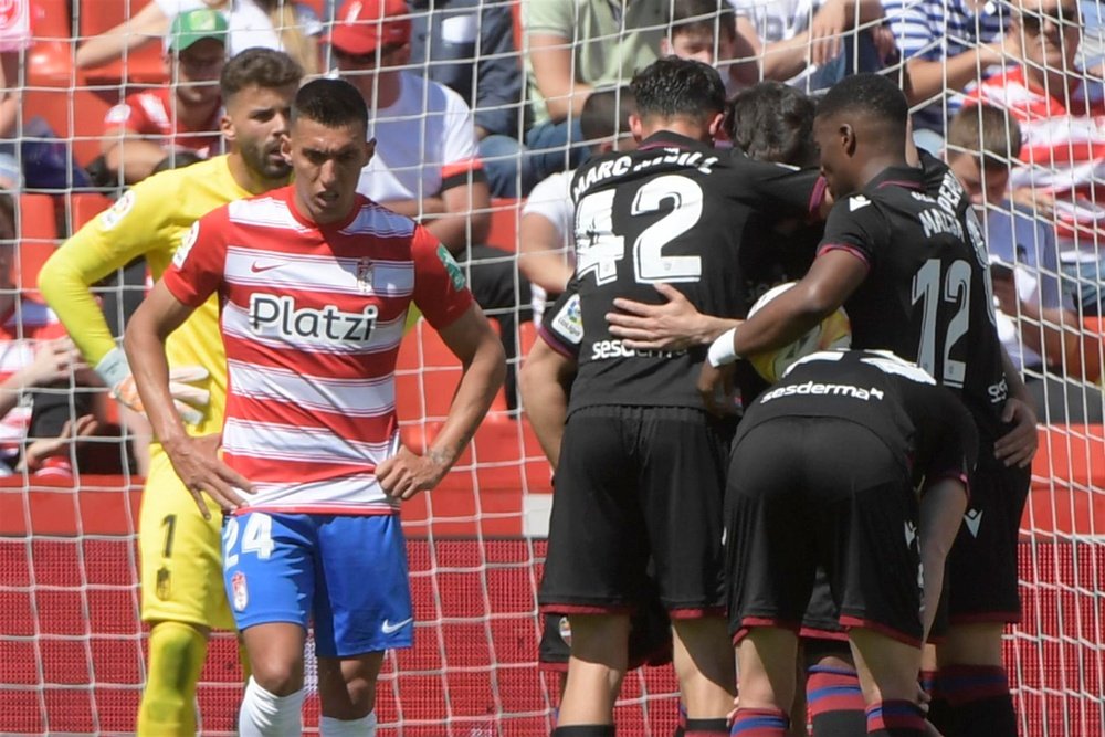 El Levante logró hacer cuatro goles por primera vez en este curso. EFE