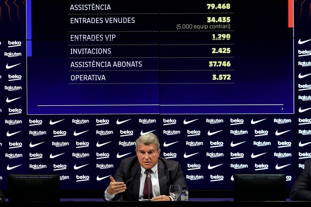 Laporta compareció en rueda de prensa. EFE
