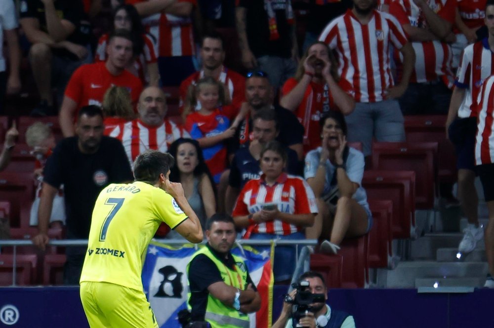 Gerard Moreno vio la amarilla ante el Atlético de Madrid. EFE