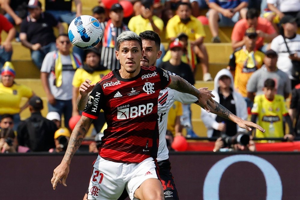 Pedro convirtió 12 goles en 13 partidos en la edición 2022 de la Copa Libertadores. EFE