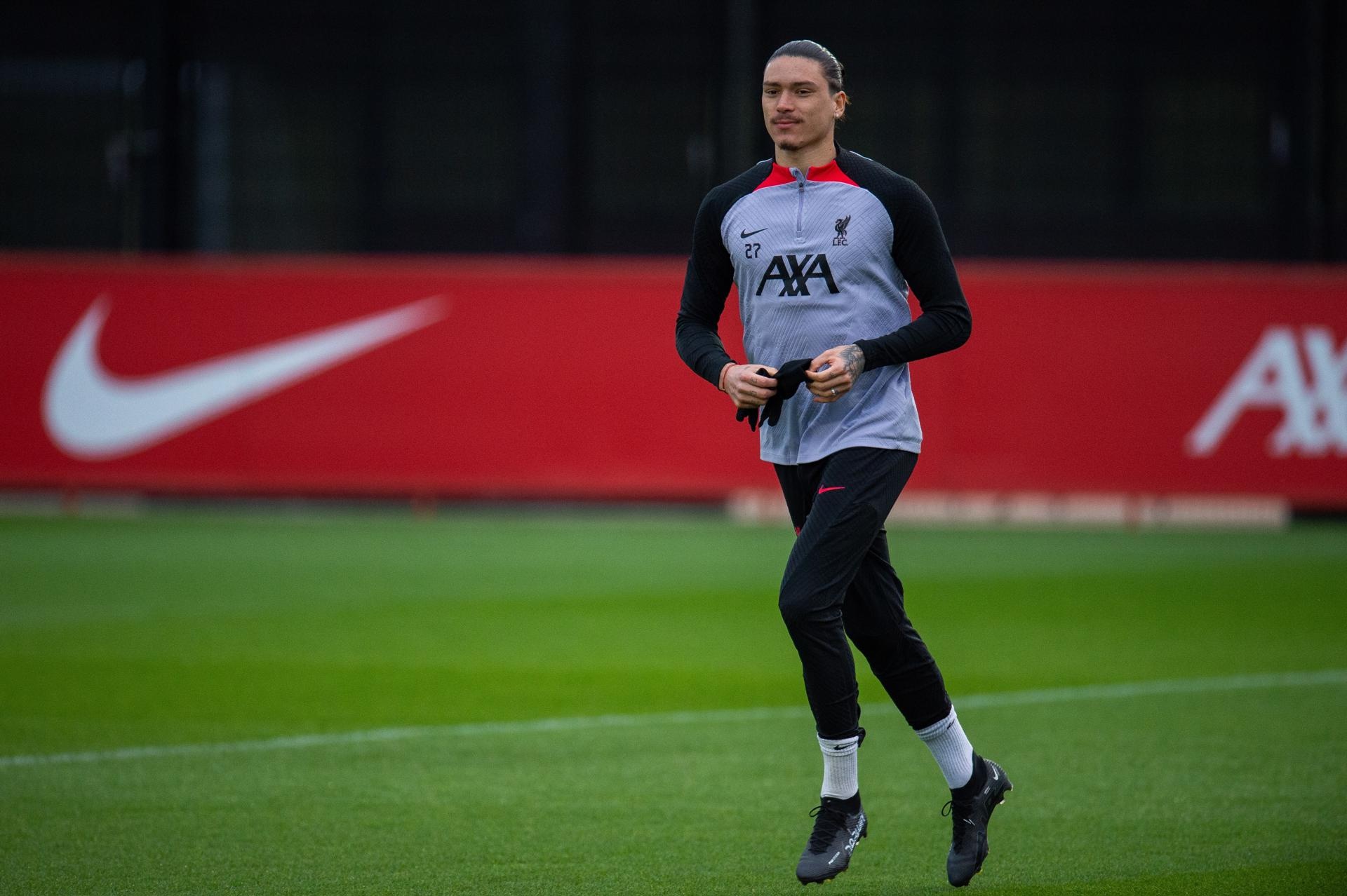 Darwin Núñez, la gran novedad en el entrenamiento del Liverpool