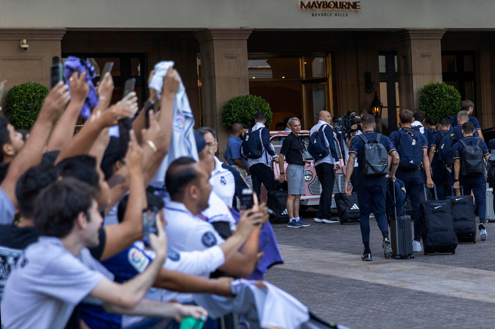 El Real Madrid aterrizó en Los Ángeles para su gira. EFE